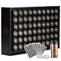 AllSpice Spice Rack Organizer, Wood, 525 Unique Labels, Countertop or Wall Mount, Includes 60 4oz Jars- Matte Black