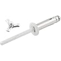 Allstar Performance ALL18080 White 3/8" Aluminum Mandrel Tri-fold Rivet with Small Head, (Set of 250)