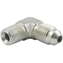 Allstar Performance Fitting, Adapter, 90 Degree, 3 AN Male to 1/8 in NPT Male, Steel, Zinc Oxide, Each (ALL50018)