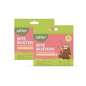allter bite buster natural mosquito patches for baby adults12-hour protection deet-free citronella amp lemongrass oil protects from dengue chikungunya amp malaria 48 patches