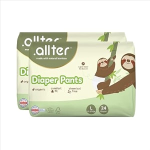 allter organic bamboo baby diapers xl size13-18 kgs 22 count pack of 1rash free super dry quick absorb taped style ultra soft diapers feet