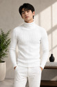 Alltribe Men Self Design High Neck White