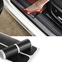 4pcs Carbon Fibre Sticker Car Door Sill Scuff Guard, Welcome Pedal Protect, Anti-Kick Scratch CAR Foot Steps for Nissan 370Z