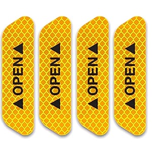 car reflective stickers night visibility warning reflective door open sign tape universal adhesive for auto 95 x 25cm yellow 4 pcs for mahindra thar 2020