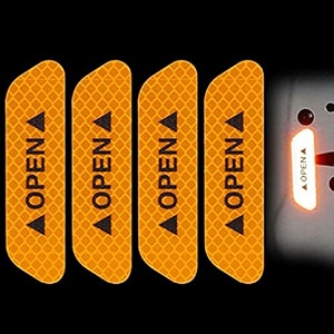car reflective stickers night visibility warning reflective door open sign tape universal adhesive for auto 95 x 25cm orange 4 pcs for honda jazz