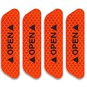 Allure Auto® Car Reflective Stickers Night Visibility Warning Reflective Door Open Sign Tape Universal Adhesive for Auto 9.5 x 2.5cm (Red) 4 pcs for Hyundai Eon