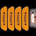 Car Reflective Stickers Night Visibility Warning Reflective Door Open Sign Tape Universal Adhesive for Auto 9.5 x 2.5cm (Orange) 4 pcs for Honda Jazz