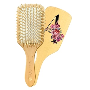 allure personalised letter a paddle hair brush