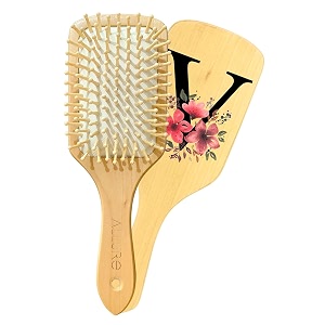 allure personalised letter v paddle hair brush phb-03-v