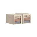 ALLWIN HOUSEWARE W 2 Pack Clothes Storage Bins with Metal Frame, Foldable Clothing Storage Bins with Lids, 31L Stackable Storage Box Storage Cloth Organizer with Clear Window＆ Zippers＆ Sturdy Handles