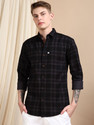 ALLWIN PAUL Men Checkered Casual Black Shirt