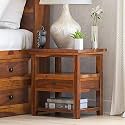 Wooden Bedside Table for Bedroom, Living Room & Office | Bed Side Nightstand End Table with 1 Drawer & 2 Shelf Storage | Solid Wood Sheesham, Honey(Tectona)