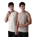 ALMO - Mens Cotton Vests | Tank Top for Men | Melange Normal Fit, Light Weight, Soft Fabric | Ideal for Gym/Running/Sports wear (Pack of 2)