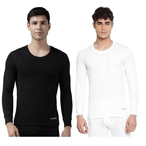 almo - mens thermal inner top  winter innerwear for men  pullover sweater full sleeves  body warmer light weight low neck  colour white  size l