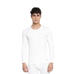 almo - mens thermal inner top  winter innerwear for men  pullover sweater full sleeves  body warmer light weight low neck  colour white  size l