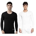 ALMO - Mens Thermal Inner Top | Winter Innerwear for Men | Pullover Sweater Full Sleeves | Body Warmer, Light Weight, Low Neck | Colour White | Size L