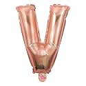 Copper Gold Letter Balloons for Decoration - Alphabets &amp; Numbers for Party (Letter V)