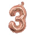 Copper Gold Letter Balloons for Decoration, Number 3 Alphabets and Numbers for Party Decoration