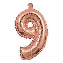 Copper Gold Letter Balloons For Decoration, Copper Gold Color Alphabets &amp; Numbers For Party Decoration (Number 9 Copper Gold)