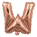 Copper Gold Letter Balloons For Decoration, Copper Gold Color Alphabets & Numbers For Party Decoration (Letter W Copper Gold)