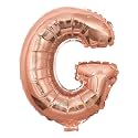 Copper Gold Letter Balloons For Decoration, Copper Gold Color Alphabets &amp; Numbers For Party Decoration (Letter G Copper Gold)