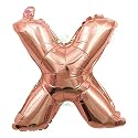 Copper Gold Letter Balloons For Decoration, Copper Gold Color Alphabets &amp; Numbers For Party Decoration (Letter X Copper Gold)