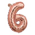 Copper Gold Letter Balloons For Decoration, Copper Gold Color Alphabets &amp; Numbers For Party Decoration (Number 6 Copper Gold)