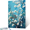 Almond Blossom Paint by Numbers DIY Frame for Adults Beginner, Vincent Van Gogh,Paint by Numbers Kits with Brushes &amp; Acrylic Pigment DIY Canvas Painting for Home Decoration 16ｘ20 inches