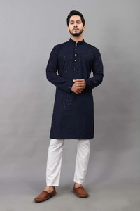 ALMORA Men Embellished Straight Kurta