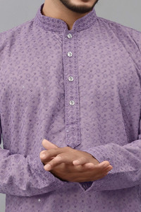 ALMORA Men Embellished Straight Kurta