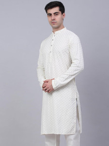 ALMORA Men Embellished Straight Kurta