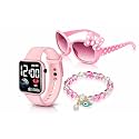 ALNA-TURA Combo Gift For Kids Girls | Pink LED Digital Watch, Cute Pink Sunglasses & Beaded Bracelet | Stylish Fashion Accessories Kit for Baby Childrens | Best Birthday Return Gift Toy Set For Age 3 to 12 Years