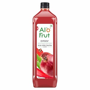 alo frut anaar aloevera chunks amp juice 1000 ml pack of 12 - 1 case  fruit juice with aloevera  healthy ready to serve drink
