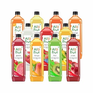 alo frut assorted pack aloevera chunks amp juice 1 ltr pack of 12 - 1 case  fruit juice mai aloevera chunks  ready to serve fruit juice