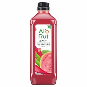 alo frut guava fruit drink with tasty aloevera chunks amp juicegoodness of fruits and aloevera chunksready-to-serve fruit juiceguava juice - 300ml pack of 24