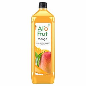 alo frut mango aloevera chunks amp juice 1 ltr pack of 12 - 1 case  fruit juice mai aloevera chunks  healthy hai isme aloevera hai  ready to serve drink