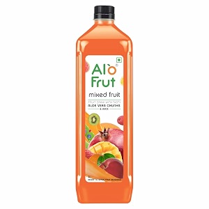 alo frut mixed fruit aloevera chunks amp juice 1 ltr pack of 12 - 1 case  fruit juice mai aloevera chunks  healthy hai isme aloevera hai  ready to serve drink