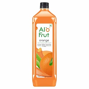 alo frut orange fruit drink with tasty aloevera chunks amp juice -1000ml pack of 12goodness of fruit with aloevera chunksready-to-serve fruit juice