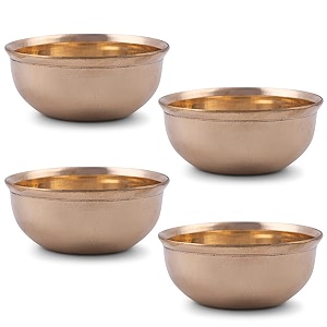 alodie - brass bowls for pooja - perfect for prasadam bowls pooja experience with exquisite peetal ke bartan brass utensils - kanse ki katori - dessert brass bowl bati for home 41 x 17 inches 4
