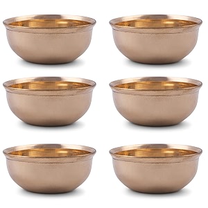 alodie - brass bowls for pooja - perfect for prasadam bowls pooja experience with exquisite peetal ke bartan brass utensils - kanse ki katori - dessert brass bowl bati for home 41 x 17 inches 6