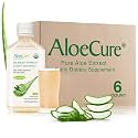 AloeCure USDA Organic Aloe Vera Juice Made Within 12 Hrs of Harvest - Pure Aloe Juice Natural Digestive Supplement to Support Digestion, Immune System and Balanced Stomach Acidity, 6 x 500ml Bottles