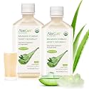 AloeCure USDA Organic Aloe Vera Juice Made Within 12 Hrs of Harvest - Pure Aloe Juice Natural Digestive Supplement to Support Digestion, Immune System and Balanced Stomach Acidity, 2 x 500ml Bottles