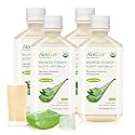 AloeCure USDA Organic Aloe Vera Juice Made Within 12 Hrs of Harvest - Pure Aloe Juice Natural Digestive Supplement to Support Digestion, Immune System and Balanced Stomach Acidity, 4 x 500ml Bottles