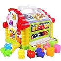 Alokik Enterprise Blocks Activity Cube Play Center Early Educational Toys, Colorful Musical Baby House with Shape Sorters, Musical Piano Keys, Counting Math Beads, Blocks Activity Cube