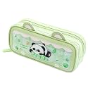 Alokik Enterprise Green Panda Double Layer EVA Cute Pencil Case Aesthetic Pencil Case for Girls Large Capacity Pencil Pouch Multifunctional Stationery Organizer for School &amp; Best Gift for Kids