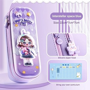 alokik enterprise happy time mini double layer 3d cute pencil case aesthetic pencil case for girls large capacity pen pencil pouch multifunctional stationery organizer for school amp best gift for kids