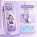 Alokik Enterprise Happy Time Mini Double Layer 3D Cute Pencil Case Aesthetic Pencil Case for Girls Large Capacity Pen Pencil Pouch Multifunctional Stationery Organizer for School &amp; Best Gift for Kids