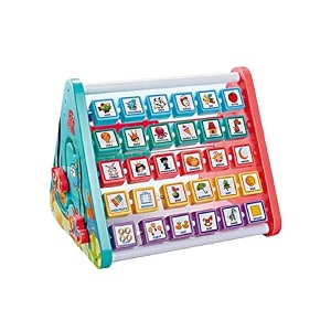 alokik enterprise multi function learning shelf  educational toy kit for kids triangle toys - alphabet blocks abacus clock - activity cube for toddlers 5 in 1- activity toys for babies montessori