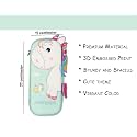 Alokik Enterprise Plastic 3D Unicorn Pencil Case For Girls &amp; Boys,Cute Eva Boxes With Multi-Compartments,Kids Stationery Box,Pen Box Organizer Zipper Storage (Unicorn Pouch)-Multicolor