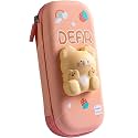 Alokik Enterprise 3D Cartoon Theme Pencil Case - Multipurpose Zipper Pouch for Kids, School Supplies Storage Box - Plastic, Multicolor